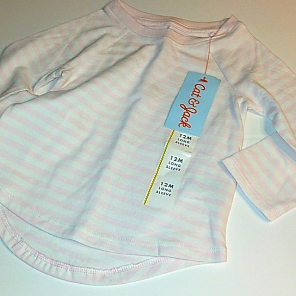 NWT☆CAT & JACK☆Toddler Stripe Long Sleeve 12M Tee - Picture 6 of 8